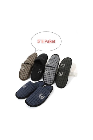 5'li Paket M Kışlık Terlik Ev Terliği Çeyiz Bohça Seti Misafir Terliği Çok Renkli
