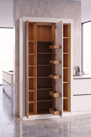 Nero Vitrinli Kiler Dolabı 115 Cm Beyaz-meşe