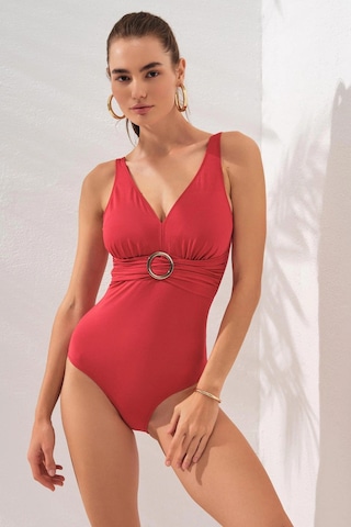 Pierre Cardin Stella V Yaka Tokalı Korseli Mayo Kırmızı 231133