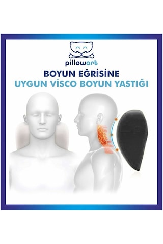 Pillowart Araç İçi Visco Boyun Destek Yastığı Siyah