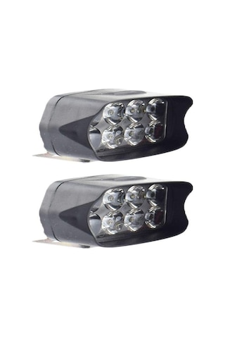 Mercek 8 Boncuklu Spot Işığı + Vidalar 2 Takım Elektrikli Motosiklet Işığı, Güçlü Led