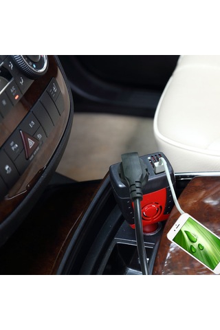 Xindoker 150w Araç İnvertörü - 12v Dc'den 110v Ac'ye Çift Çıkışlı Hızlı Şarj Cihazı