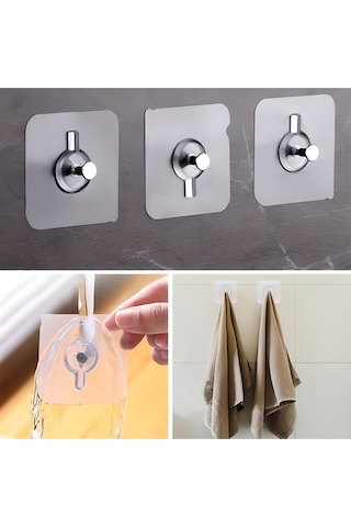 Süper Güçlü Çerçeve Askısı Pin Delgisiz Vidalı Tırnak Kanca Yapışkanlı Mutfak Banyo Raf Tutucu Askı 5 Adet Diğer