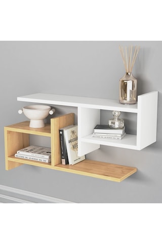 Hisar Plus Duvar Rafı Beyaz Meşe