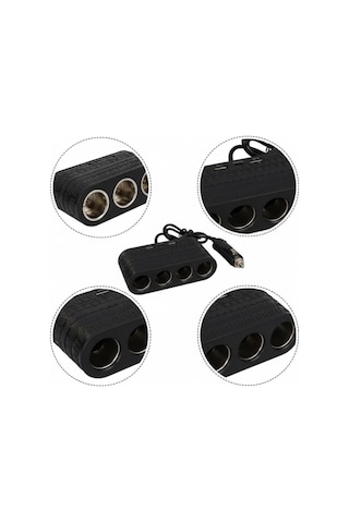 Araçlar İçin 4 Lü Çakmak Çoklayıcı Type C Usb Ve Koruma Sistemli -