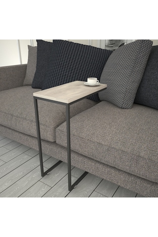 Callen Yan Sehpa & Tekerlekli Servis Sehpası Metal Deniz Meşe