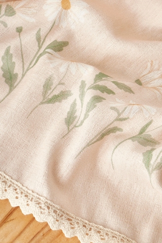 Bella Maison Daisy Kopanakili Baskılı Masa Örtüsü Bej 150x250 Cm Bej