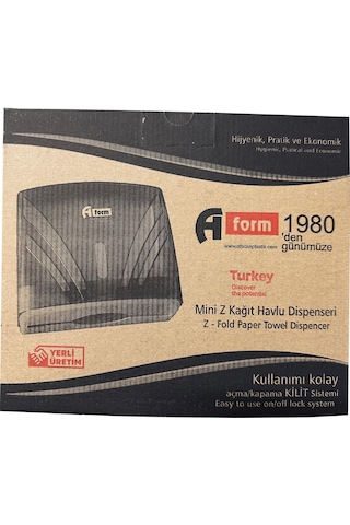 A Form Zha-2 Z Katlama Attan Çekme Kağıt Havlu Dispenseri Havluluk - Beyaz - 23 Cm. - 1 Adet Beyaz