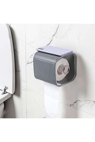 Yapışkanlı Banyo Tuvalet Kağıtlığı Wc Peçetelik Kağıtlık Tutucu Tuvalet Kağıt Organizeri Antrasit Çok Renkli