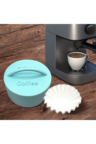Kahve Filtreleri Depolama Organizatör Kahve Makinesi Filtre Kağıt Aksesuarları İçin Çok Fonksiyonlu Depolama Aracı Mint Green