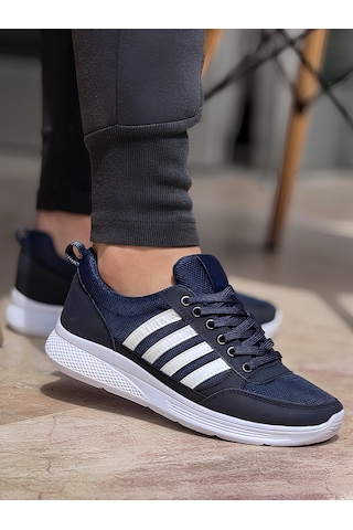 Ghattix 4 Çizgili Erkek Sneaker Ayakkabı Lacivert Beyaz Lacivert Beyaz