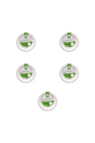 Roll-up Nature Ekolojik Karton Kağıt Parti Tek Kullanımlık Tabak - 22 Cm. - 50 Adetlik 5 Paket