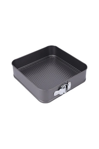 Vkemall 28cm Kare Non-stick Kek Kalıbı, Çift Katlı Karbon Çelik, Kesintisiz Isı Dağılımı, Kolay Çıkarma, Taze Pasta Pişirme Aleti Gri