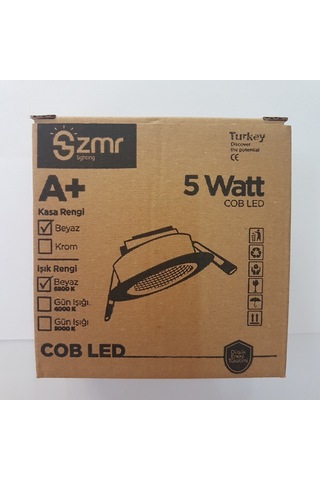 Zmr 5 Watt Cob Led Spot Beyaz Kasa 5w Trafolu Beyaz Işık