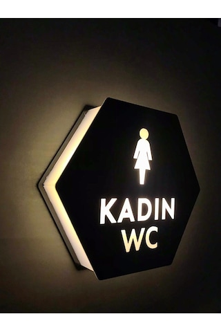 Honeycomb Serisi Işıklı Kadın Wc Yönlendirme Tabelası