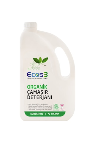 Ecos3 Organik Sıvı Çamaşır Deterjanı 72 Yıkama 2500 ML Ecos3 Organik Sıvı Çamaşır Deterjanı 72 Yıkama 2500 ML