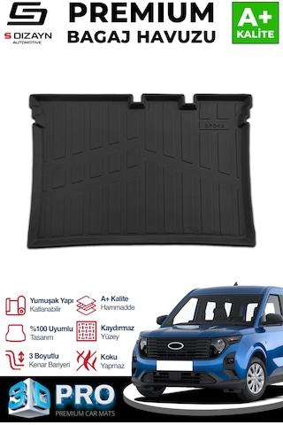 S-dizayn Ford Courier 3d Pro Bagaj Havuzu 2024 Üzeri A+ Kalite