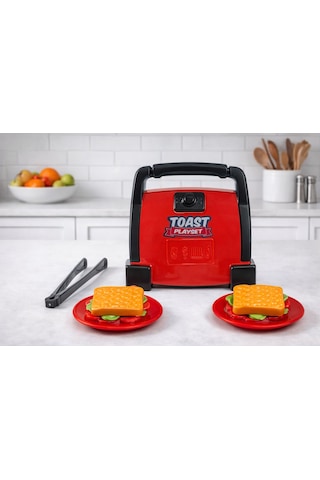 Oyuncak Tost Makinesi Seti Kırmızı 01