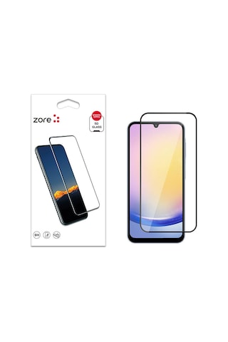 Galaxy Uyumlu A25 Zore Kenarları Kırılmaya Dayanıklı Cam Ekran Koruyucu