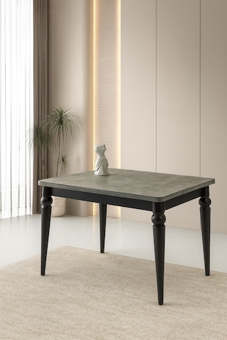 Yandan Açılır Büyüyen Yemek Masası Gümüş Gri 80x120cm Gri