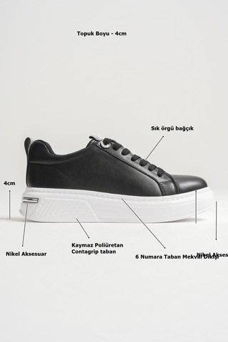 Kocadal Kocadal Liza Kadın Şık Günlük Siyah Sneaker Muhtelif