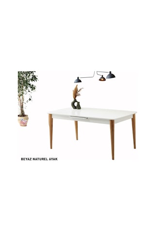 80x130 Ortadan Açılır Mdf Mutfak,salon,yemek Odası Masası Beyaz