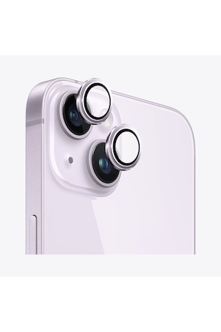 Safeus Safir Temperli Kamera Lens Koruyucu Apple Uyumlu iPhone 14 Plus Ve İle Mor