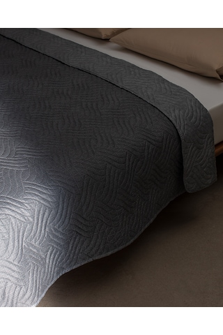 Odette Çift Kişilik Yatak Örtüsü Gri