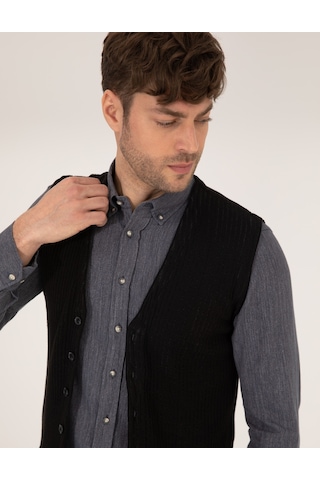 Pierre Cardin Erkek Siyah Triko Yelek 50263175-vr046 Siyah