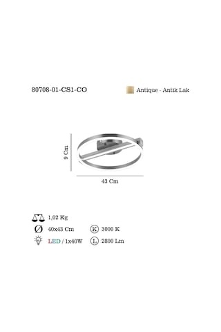 Gesta K.boy Ledlı Plafonyer 40w 3000k Çok Renkli