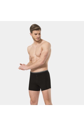 Türen Erkek Likralı Düğmeli Boxer 2'li Paket 135/siyah Siyah