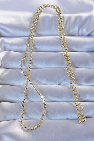 Zarif Kadın İçin Golden Pirinç Parçalı Ezme Biçimli Kolye Standart