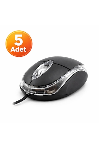 5 Adet - Koodmax Usb Optik Mouse Maus - Işıklı - Km-6809