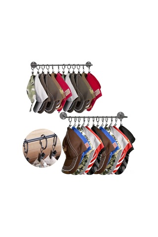 Kangvka Ev Kullanıma İdeal Çelik Çubuklu Duvar Asma Demiri - Sağlam, Çok Amaçlı 10 Adet/ Paket Çember Klipsli Tutucu