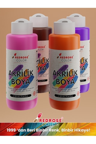 Red Rose Ara Renkler Akrilik Boya 4'lü Set 4 x 120 ML