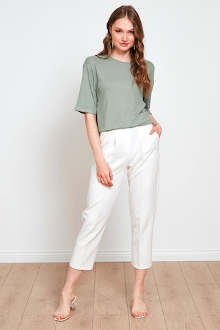 Lela Oversize Bisiklet Yaka Yırtmaç Detaylı Bayan Bluz 5869000 Çağla