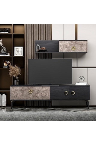 Tv Ünitesi Zerda Gordion Siyah 180 Cm