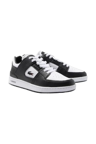 Lacoste Court Cage Leather Mens Sneaker Hakiki Deri Erkek Günlük Spor Ayakkabı Siyah Siyah