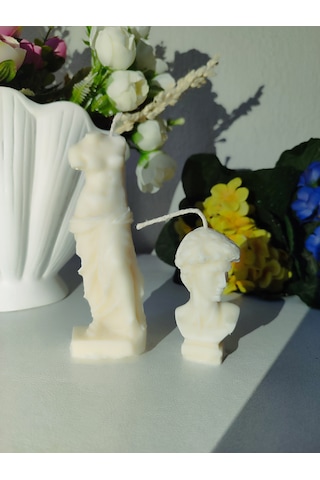 Dekoratif David Ve Venüs Heykel Mum