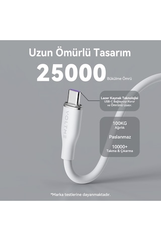 Voltme C2031 Powerlink Moss 100w Type-c Şarj Kablosu 1m 5a-beyaz
