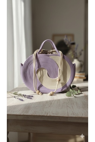 Loom Collection Sonsuzluk Çantası Krem - Lila