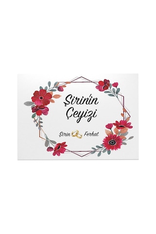 Gelin Çeyiz Koli Etiketi 10 Adet A5 Ebat Baskılı Sticker Diğer