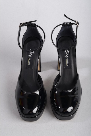 Seç Kundura Seç 8249 Platformlu Topuklu Kadın Ayakkabı Topuk: 9,5 Cm Platform: 2 Cm Siyah Rugan - 40 Siyah