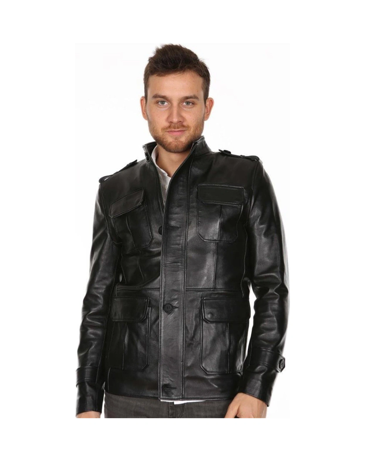 Hakiki Deri Siyah Venetta Erkek Deri Mont Siyah