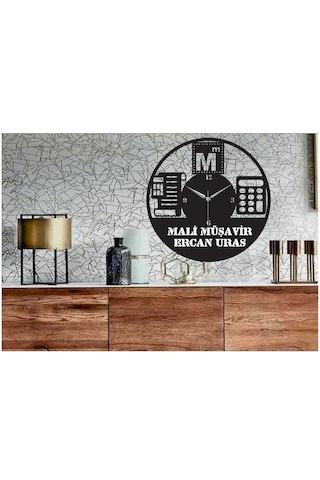 Kişiye Özel Muhasebeci Mali Müşavir Temalı Duvar Saati Siyah
