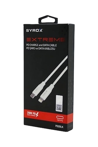 Syrox PD20LK 20 W Lightning Şarj Ve Data Kablosu