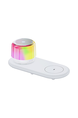 Çeşithane S12 Akıllı Hoparlör İstasyonu - 15w Hızlı Kablosuz Şarjlı, Rgb Led Işıklı, Bt 5.0 Hi-fi St