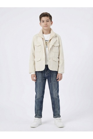 Xo Kids Erkek Çocuk 3lü Alt Üst Takım 11-14 Yaş 14205 Ekru - Mavi