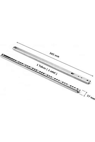 Teleskopik Bilyalı İnce Ray Çekmece Rayı 17x342 35 Cm 1 Takım Galvaniz