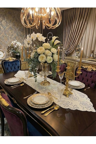 Çağla Gümüş Runner 40 X 140 Cm 1514 Gümüş